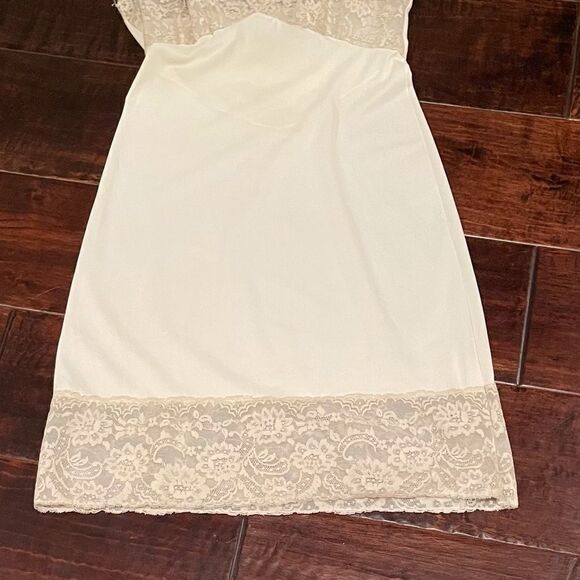 Vintage 50’s 60’s Van Raalte Suavatte Ivory Lace Slip Dress Sz 32 - Picture 11 of 14